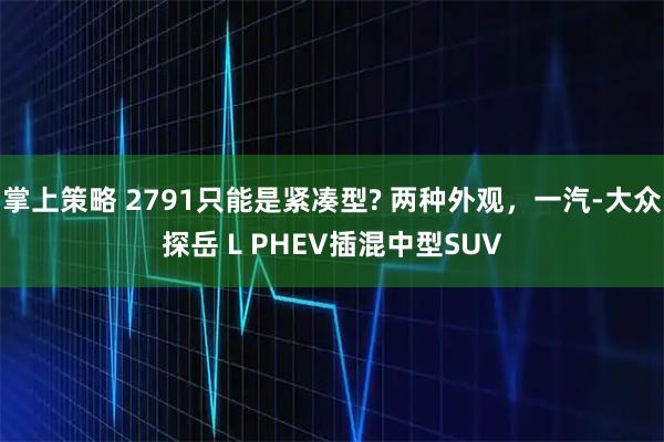 掌上策略 2791只能是紧凑型? 两种外观，一汽-大众探岳 L PHEV插混中型SUV
