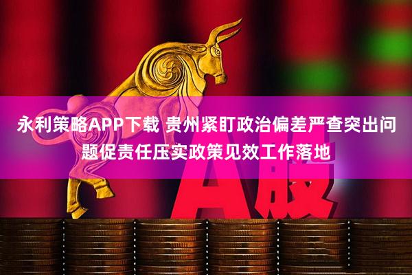 永利策略APP下载 贵州紧盯政治偏差严查突出问题促责任压实政策见效工作落地